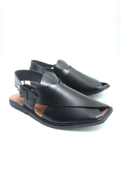 Charsada Chappal - Slim Style in Black