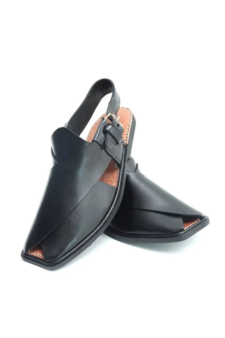 Charsada Chappal - Slim Style in Black