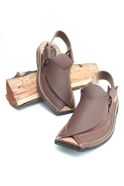 Zalmi Chappal - Brown Matt - Banafi Brand