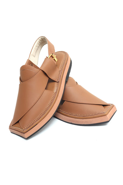 Kaptaan Chappal - Light Brown