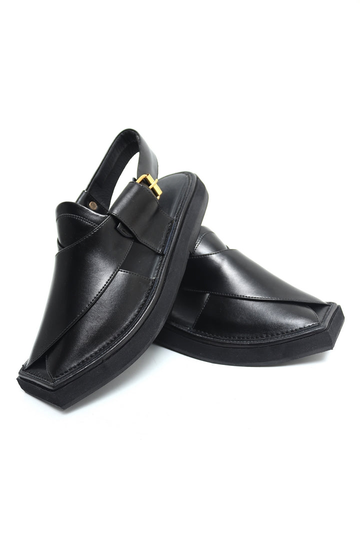 Kaptaan Chappal - Shine Black