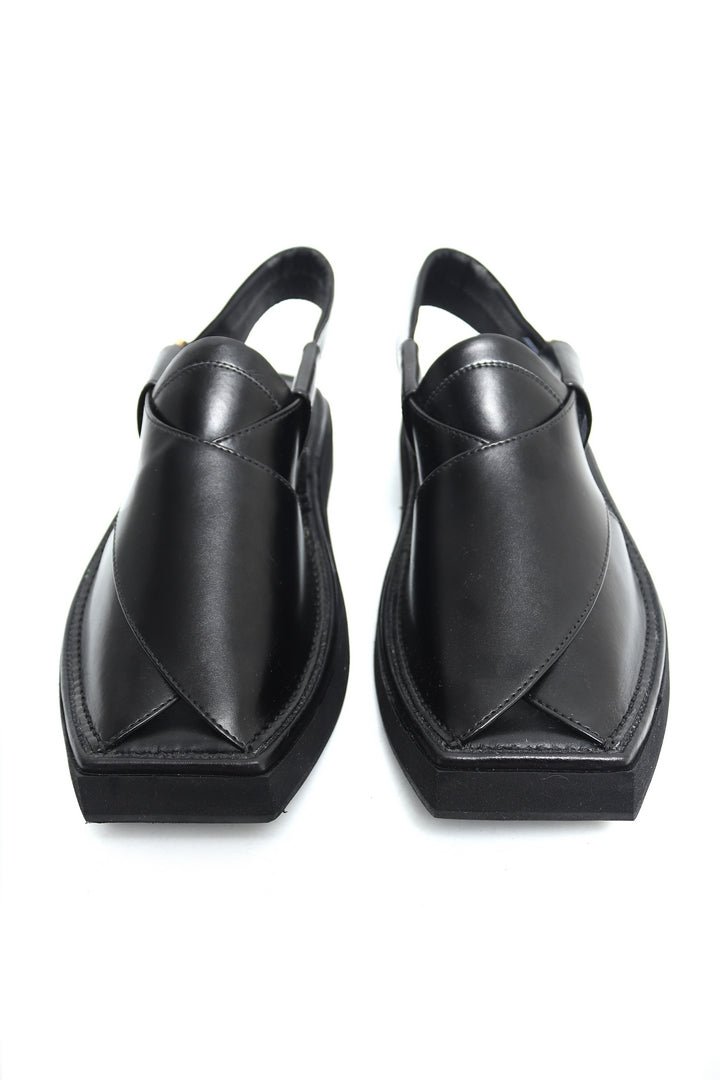 Kaptaan Chappal - Shine Black